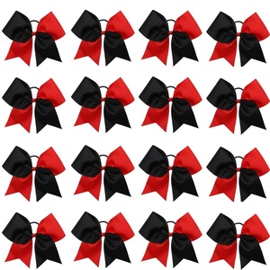 image:image16PCS 8 Large Cheer Hair Bows Ponytail Holder Elastic Band Handmade for Cheerleading Teen Girls College Sports Royal blueRed 1 Count Pack of 16RedBlack