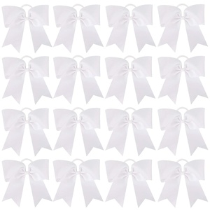 image:image16PCS 8 Large Cheer Hair Bows Ponytail Holder Elastic Band Handmade for Cheerleading Teen Girls College Sports Royal blueRed 1 Count Pack of 16White  Big Bows
