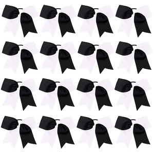 image:image16PCS 8 Large Cheer Hair Bows Ponytail Holder Elastic Band Handmade for Cheerleading Teen Girls College Sports Royal blueRed 1 Count Pack of 16WhiteBlack