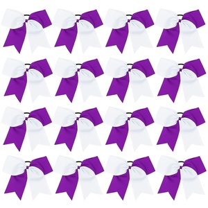 image:image16PCS 8 Large Cheer Hair Bows Ponytail Holder Elastic Band Handmade for Cheerleading Teen Girls College Sports Royal blueRed 1 Count Pack of 16WhitePurple
