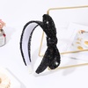 image:imageOAOLEER 1 PCS Sequin Headbands for Girls Rainbow Knotted Headband Sparkly Hair Bands Back to School Gifts Hot PinkBlack