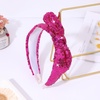 image:imageOAOLEER 1 PCS Sequin Headbands for Girls Rainbow Knotted Headband Sparkly Hair Bands Back to School Gifts Hot PinkHot Pink