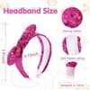 image:imageOAOLEER 1 PCS Sequin Headbands for Girls Rainbow Knotted Headband Sparkly Hair Bands Back to School Gifts Hot PinkHot Pink