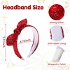 image:imageOAOLEER 1 PCS Sequin Headbands for Girls Rainbow Knotted Headband Sparkly Hair Bands Back to School Gifts Hot PinkRed