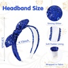 image:imageOAOLEER 1 PCS Sequin Headbands for Girls Rainbow Knotted Headband Sparkly Hair Bands Back to School Gifts Hot PinkRoyal Blue