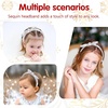 image:imageOAOLEER 1 PCS Sequin Headbands for Girls Rainbow Knotted Headband Sparkly Hair Bands Back to School Gifts Hot PinkSilver