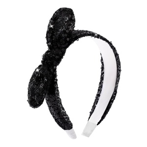 image:imageOAOLEER 1 PCS Sequin Headbands for Girls Rainbow Knotted Headband Sparkly Hair Bands Back to School Gifts Hot PinkBlack
