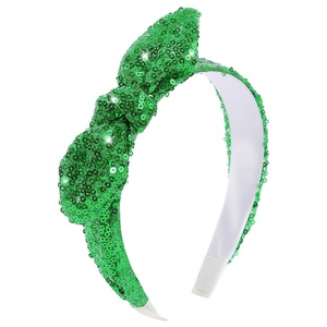 image:imageOAOLEER 1 PCS Sequin Headbands for Girls Rainbow Knotted Headband Sparkly Hair Bands Back to School Gifts Hot PinkGreen