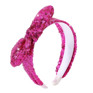 image:imageOAOLEER 1 PCS Sequin Headbands for Girls Rainbow Knotted Headband Sparkly Hair Bands Back to School Gifts Hot PinkHot Pink