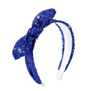 image:imageOAOLEER 1 PCS Sequin Headbands for Girls Rainbow Knotted Headband Sparkly Hair Bands Back to School Gifts Hot PinkRoyal Blue