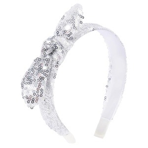 image:imageOAOLEER 1 PCS Sequin Headbands for Girls Rainbow Knotted Headband Sparkly Hair Bands Back to School Gifts Hot PinkSilver