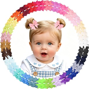 image:imageOaoleer 60pcs Baby Hair Clips 2 Small Baby Girls Fully Lined Hair Bows Hair Pins Tiny Hair Bows Alligator Clips for Baby Girls Infants Toddlers in Pairs Type A60pcsType B60pcs